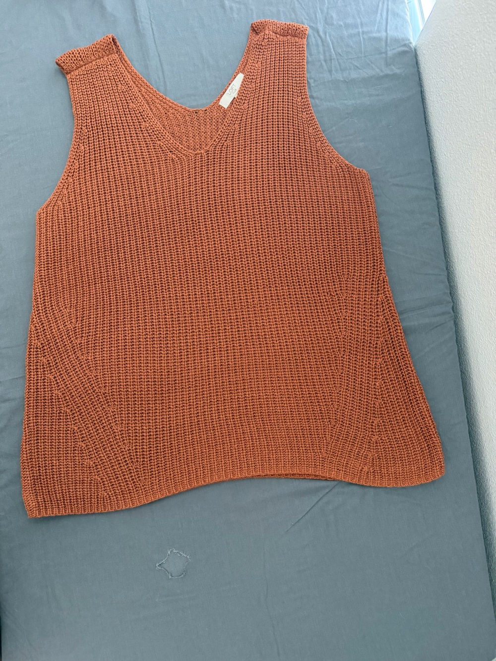 LOFT Plus Rust Knit Sleeveless V-Neck Tank Size 20/22